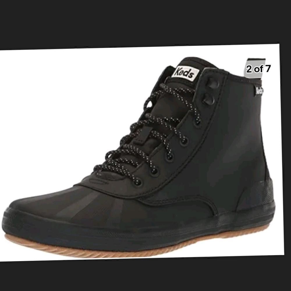 Ked's Women's Scout Splash Wax Twill Rain Boot Shoe WF58943 Black Sz 9